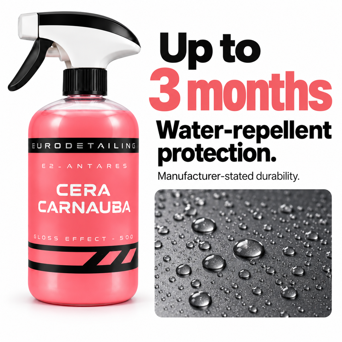 Carnauba wax application instructions: apply with a cloth, allow to haze and buff.