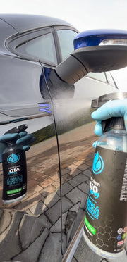IGL Coatings Ecoclean AIO Spray applied to a car's exterior paint