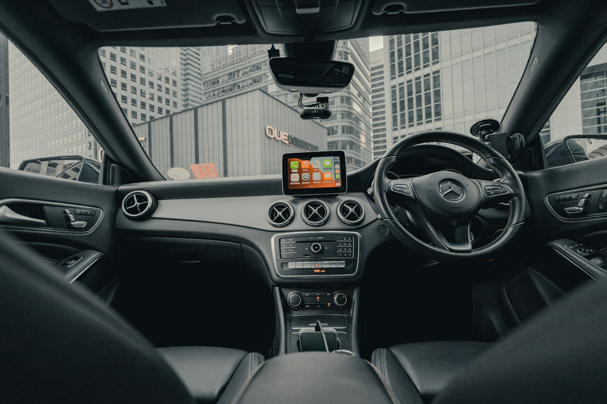 Black and silver car interior, photographed by Albert Vincent Wu